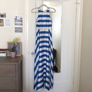 NEW with Tags, elegant blue striped gown